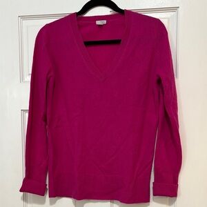 Halogen 100% Cashmere V-Neck Sweater – Magenta, Women’s Medium